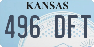 KS license plate 496DFT