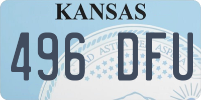 KS license plate 496DFU