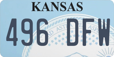 KS license plate 496DFW