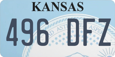 KS license plate 496DFZ