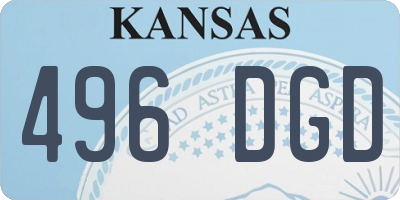 KS license plate 496DGD