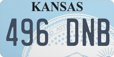 KS license plate 496DNB