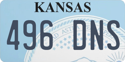KS license plate 496DNS