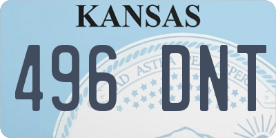 KS license plate 496DNT