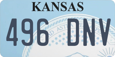 KS license plate 496DNV