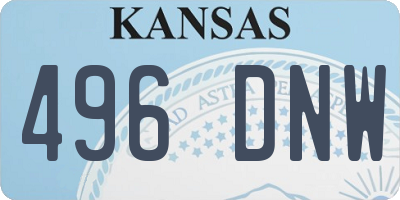 KS license plate 496DNW