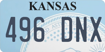 KS license plate 496DNX