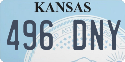 KS license plate 496DNY