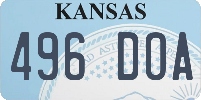 KS license plate 496DOA
