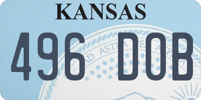 KS license plate 496DOB