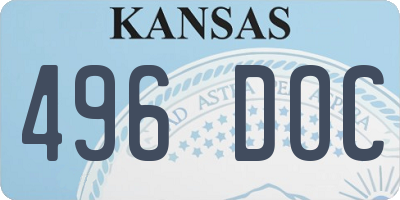 KS license plate 496DOC