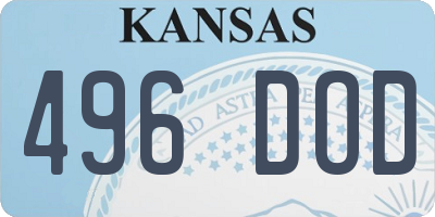 KS license plate 496DOD