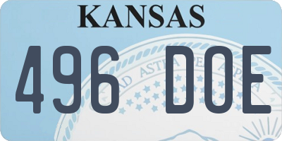 KS license plate 496DOE