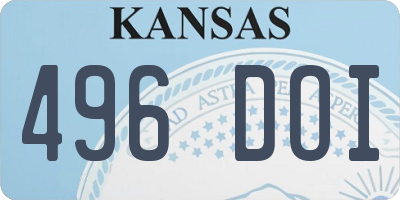 KS license plate 496DOI