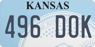 KS license plate 496DOK