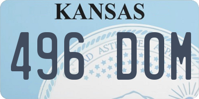 KS license plate 496DOM