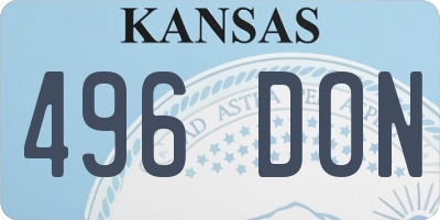 KS license plate 496DON