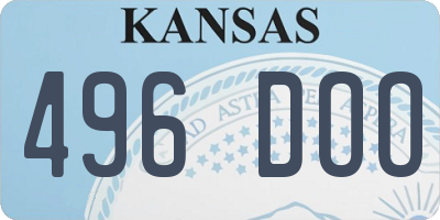 KS license plate 496DOO