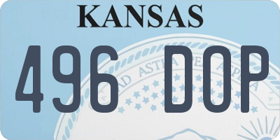 KS license plate 496DOP