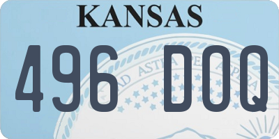 KS license plate 496DOQ