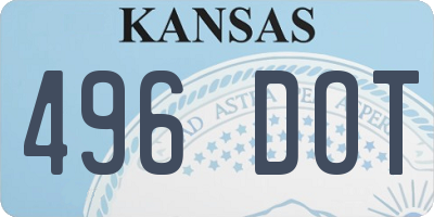 KS license plate 496DOT