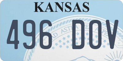 KS license plate 496DOV