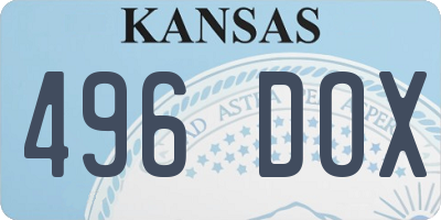KS license plate 496DOX