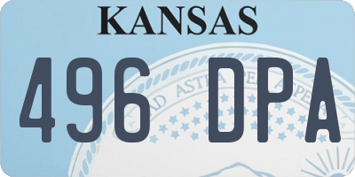 KS license plate 496DPA