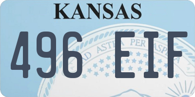 KS license plate 496EIF