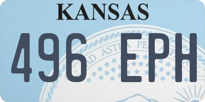 KS license plate 496EPH