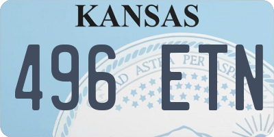 KS license plate 496ETN