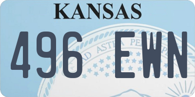 KS license plate 496EWN