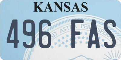 KS license plate 496FAS