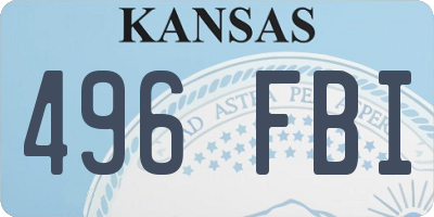 KS license plate 496FBI