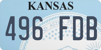 KS license plate 496FDB