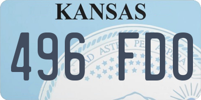 KS license plate 496FDO