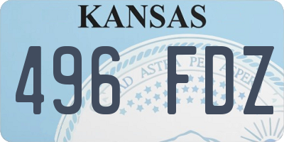 KS license plate 496FDZ
