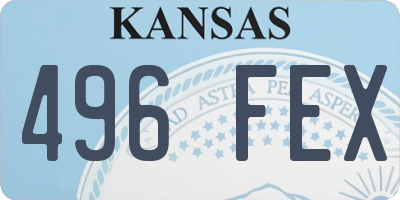 KS license plate 496FEX