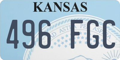 KS license plate 496FGC