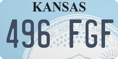 KS license plate 496FGF