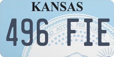 KS license plate 496FIE