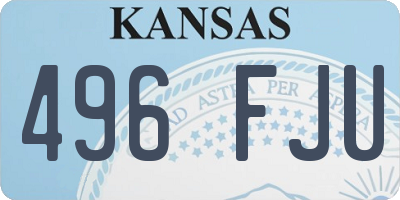 KS license plate 496FJU