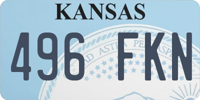 KS license plate 496FKN