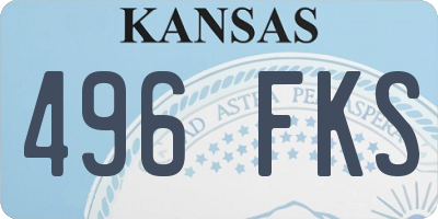 KS license plate 496FKS