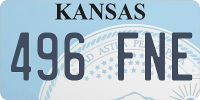 KS license plate 496FNE