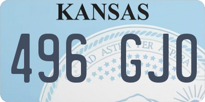 KS license plate 496GJO