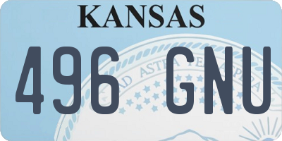 KS license plate 496GNU