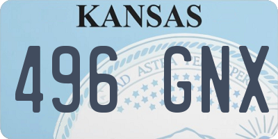 KS license plate 496GNX