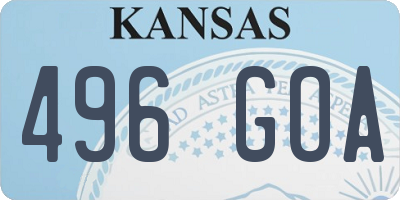 KS license plate 496GOA