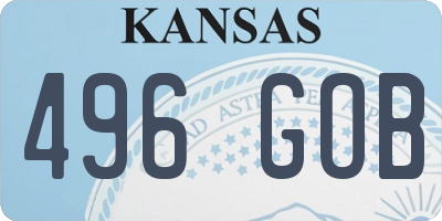 KS license plate 496GOB
